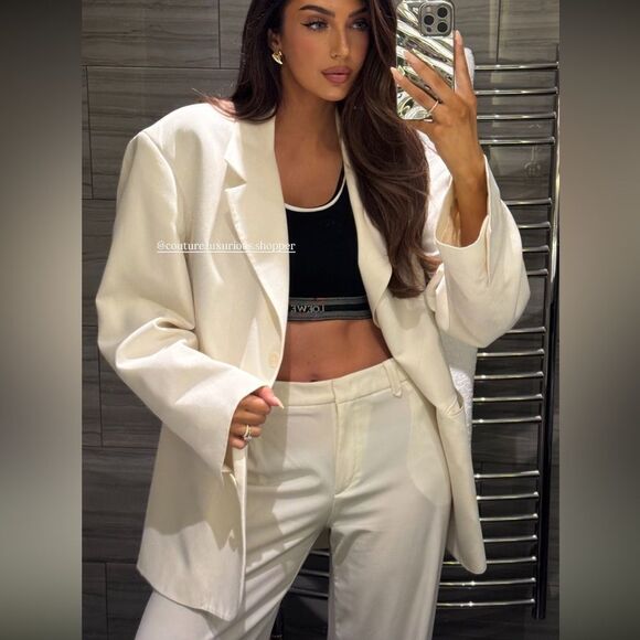 100% linen white blazer - Picture 1 of 5